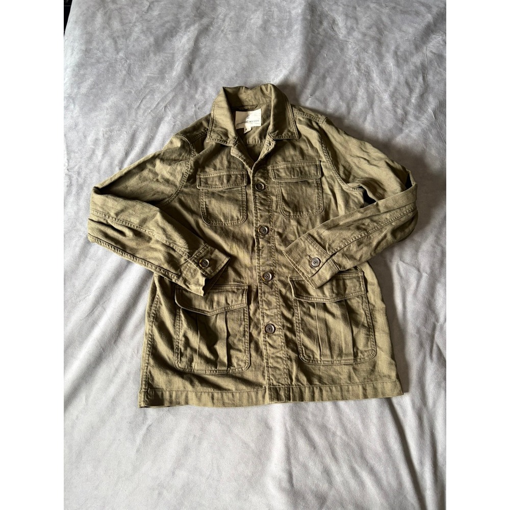Mutual Weave Mens Olive Green Utility Field Jacket Medium Cargo Chore Coat